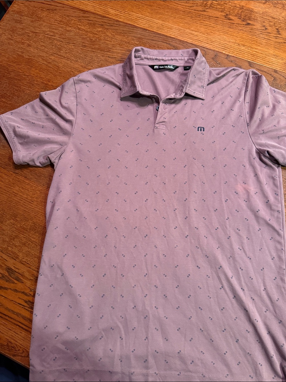 Travis Mathew Men's Mauve Polo with Micro Print